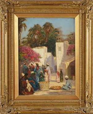 Sydländsk Marknadsgata by Augustus William ENNESS - auction artwork with signature