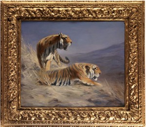 Ruhende Tiger by Lilian CHEVIOT - auction artwork with signature