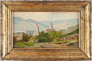 Landskap Med Byggnader by Karl VIKAS - auction artwork with signature