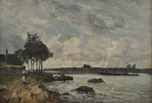 Plougastel. View Prise Au Passage Du Bac Sur L'elorn by Eugène Louis BOUDIN