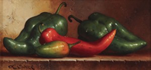 Red And Green Peppers by Loran SPECK