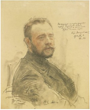 Portrait Of The Writer Boris Aleksandrovich Lazarevsky by Ilya Efimovich REPIN