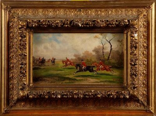 Hubertusjakt by A. VILLON - auction artwork with signature
