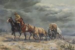 Between Showers by Joe Rader ROBERTS - auction artwork with signature