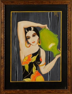 Kvinna Med Vas by TUSSE - auction artwork with signature