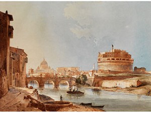 Vedute Der Engelsburg In Rom by Cavaliere Ippolito CAFFI