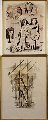 (2) Cannes Och Fåglarö by André BOUHÉRET - auction artwork with signature