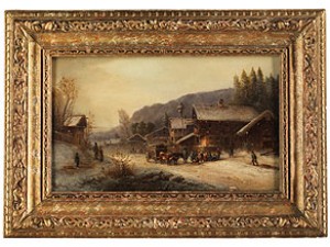 Dorfidyll Mit Ochsenkarren by Anton DOLL