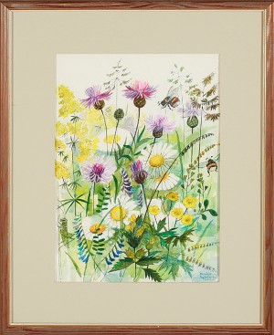 Sommarblommor Med Bin by Kerstin FRYKSTRAND - auction artwork with signature