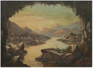 Alplandskap Med Sjö by James BURRAS - auction artwork with signature