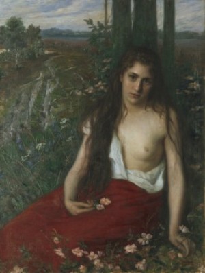 Flicka Med Blommor by Julius Christian REHDER - auction artwork with signature