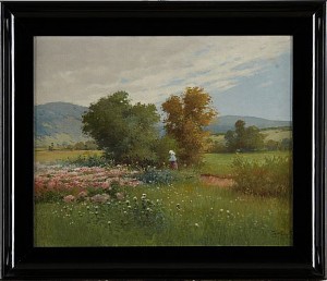 Sommarlandskap Med Figur by Gyula, Julius ZORKOCZY - auction artwork with signature