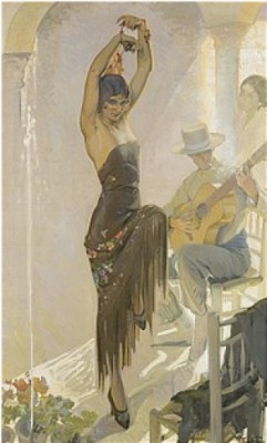 Flamencodansös by Francisco PONS ARNAU - auction artwork with signature