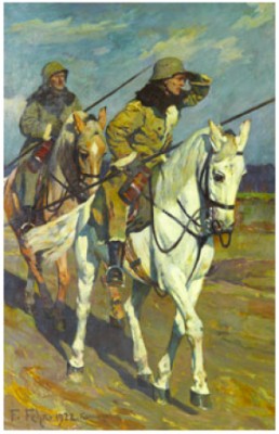 Spejare Till Häst by Friedrich FEHR - auction artwork with signature