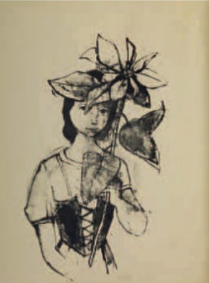 Mädchen Mit Christstern-blume by Karl HOFER