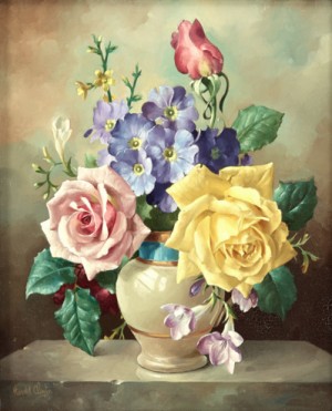Blomsterstilleben by Harold CLAYTON - auction artwork with signature