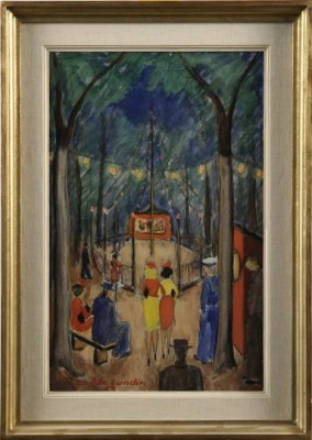 Folkpark by Ludde LUNDIN - auction artwork with signature