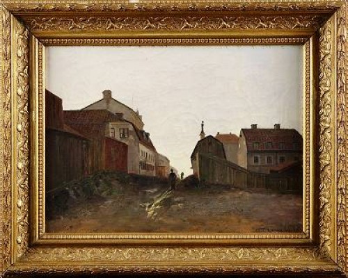 Nyberggatan F.d Kronkvarnsgränd by Vilhelm GERNEE - auction artwork with signature