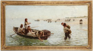 A Kiss At The Sea by Hamilton MACALLUM - auction artwork with signature