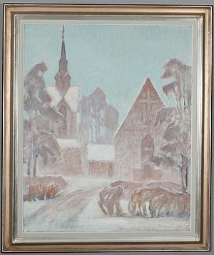 Gråstens Kyrkan I Pertteli by Reino HARSTI - auction artwork with signature