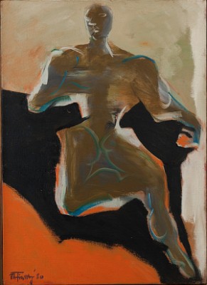 Rising Figure by Jatin DAS - auction artwork with signature