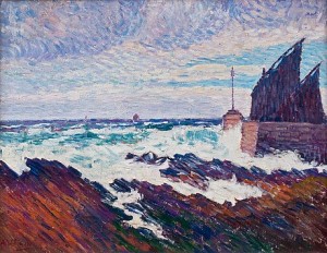 The Pier In Rosehearty by Alfred William FINCH