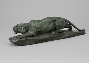 Smygande Panter by Léon BUREAU - auction artwork with signature