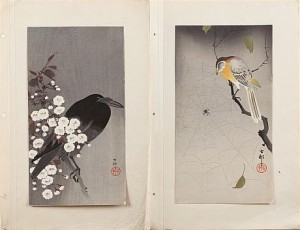 2 St: Kråka På Blommande Körsbärsgren, Hök Och Spindel by Ohara KOSON