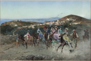 The Donkey Race by Attilio SIMONETTI - auction artwork with signature