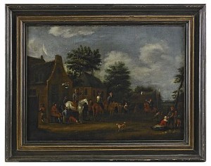 Sällskap Utanför Värdshus by Barend GAEL