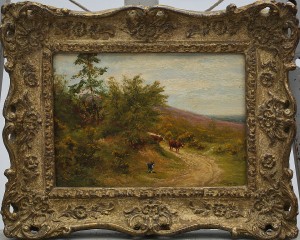 Landskapsmotiv Medd Kor Och Hund by Walter Wallor CAFFYN