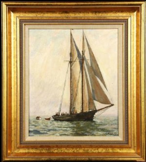 Two Masted Ship by Arnold Whitman KNAUTH