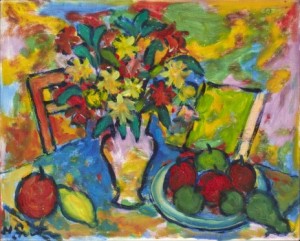 Still Life With Flowers And Fruit by Henri SERT