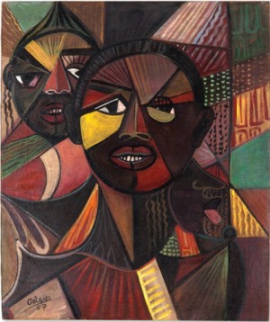 Two Heads by Jaime Antonio COLSON - auction artwork with signature