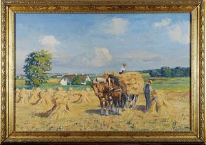 Höbärgning by Johan Meyer ANDERSEN - auction artwork with signature