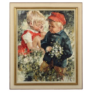 Flicka Och Pojke I Grönska by Charles ROKA