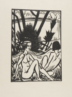 Zwei Sitzende Am Strand by Erich HECKEL