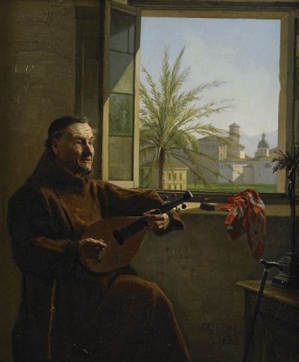 Mandolinspelande Mun by Frederick Christian LUND