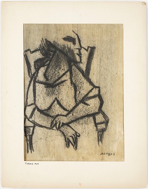 Figuralt Motiv, Passepartout Daterad Florens 1949 by Lucio Del PEZZO