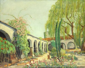 Mission San Juan Capistrano by James Arthur MERRIAM - auction artwork with signature