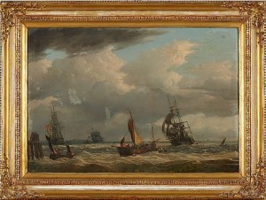 Kustbild Med Segelfartyg by Thomas A. BINKS