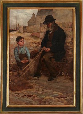 Fiskarpojke by Josiah Clinton JONES - auction artwork with signature