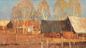 Russian Village. Sunny Winter Day by Alexander KREMER