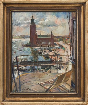 Vy över Stadshuset, Stockholm by Axel WALLERT