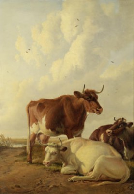 Cattle In A Meadow by Thomas Sidney COOPER