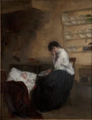 Grieving Mother With Baby by Ernst MEISEL