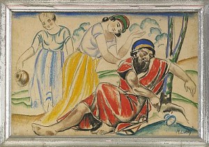 Composition With A Drinking Man And Two Women by Michel LATTRY