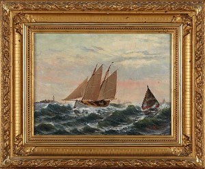 Tvåmastad Segelsnipa Vid Grönskärs Fyr, Sandhamn by Axel NYMAN
