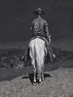 The Herd At Night by Frederic Sackrider REMINGTON