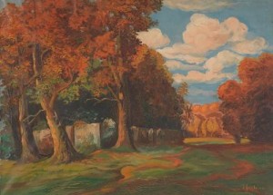 Autumn Landscape by Joseph P GAUGLER - auction artwork with signature